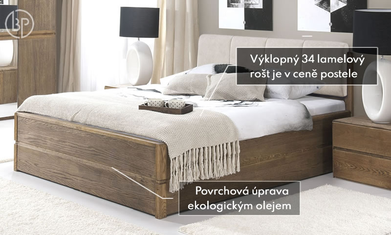 Test úložné postele Atlantik, masiv dub