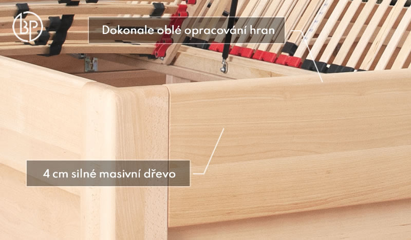 Detail opracování úložné postele Matrix 1