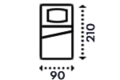 90 x 210 cm