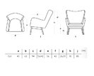 Designové čalouněné křeslo BREEZE button cut - pohled č. 3