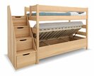 Poschoďová postel se schody a s úložným prostorem JUNIOR 13, masiv buk   - pohled č. 1