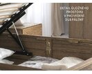 Postel s úložným prostorem a roštem Atlantik, 90x200, masiv dub přírodní/dýha - krémová ekokůže - pohled č. 3