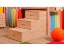 Schody ke zvýšenému jednolůžku D104, masiv smrk - pohled č. 1