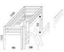 Zvýšené jednolůžko - postel DOMINO D905-TZ, masiv smrk - pohled č. 2