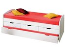 Zvýšená postel s úložným prostorem a přistýlkou IA8806B 90x200, masiv borovice, bílá - pohled č. 1