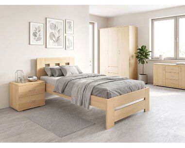 Dřevěná postel s roštem Barča, 80x200, 90x200, masiv buk - pohled č. 2