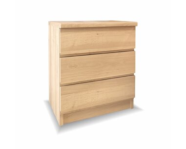 Noční stolek třízásuvkový LEA, masiv buk - pohled č. 1