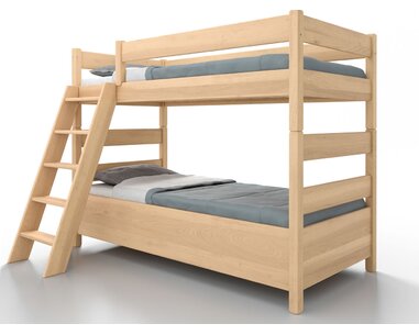Poschoďová postel s úložným prostorem JUNIOR 11, masiv buk  - pohled č. 3