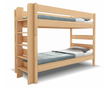 Poschoďová postel JUNIOR 3, LEVÁ , masiv buk   - pohled č. 1