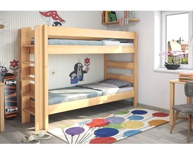 Poschoďová postel JUNIOR 3, LEVÁ , masiv buk   - pohled č. 2