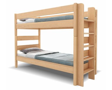 Poschoďová postel JUNIOR 3, PRAVÁ , masiv buk    - pohled č. 1