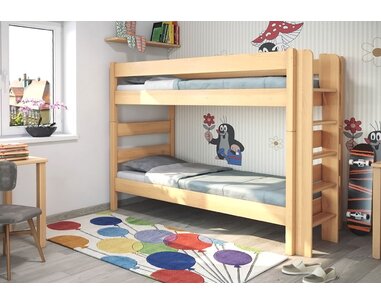 Poschoďová postel JUNIOR 3, PRAVÁ , masiv buk    - pohled č. 2