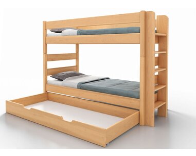 Poschoďová postel JUNIOR 3, PRAVÁ , masiv buk    - pohled č. 3