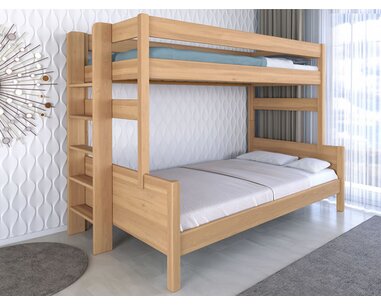 Poschoďová postel JUNIOR,120x200, LEVÁ , masiv buk  - pohled č. 2