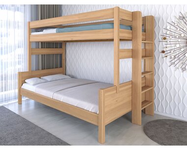 Poschoďová postel JUNIOR,120x200, PRAVÁ , masiv buk  - pohled č. 2