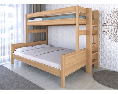 Poschoďová postel JUNIOR,160x200, PRAVÁ , masiv buk   - pohled č. 2