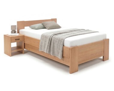 Zvýšená úložná postel s roštem MIVA, 100x200, masiv buk - pohled č. 2