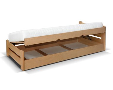 Postel s vyklápěcím roštem Relaxin, 100x200cm, masiv buk - pohled č. 3