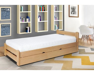 Postel s vyklápěcím roštem Relaxin, 100x200cm, masiv buk - pohled č. 1
