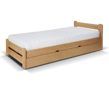 Postel s vyklápěcím roštem Relaxin, 100x200cm, masiv buk - pohled č. 2