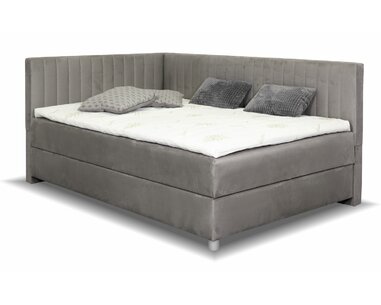 Rohová postel boxspring s úložným prostorem NOVO s čely, 120x200cm - pohled č. 1
