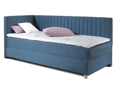 Rohová postel boxspring s úložným prostorem NOVO s čely - pohled č. 1