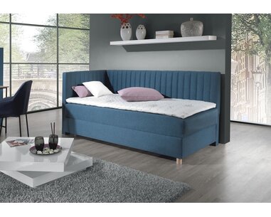 Rohová postel boxspring s úložným prostorem NOVO s čely - pohled č. 2