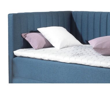 Rohová postel boxspring s úložným prostorem NOVO s čely - pohled č. 3