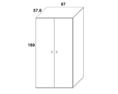 Pološatní skříň 2-dvířková D506/BC-Domino, masiv buk - pohled č. 1