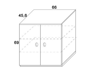 Komoda 2-dvířková D412-Domino - pohled č. 2