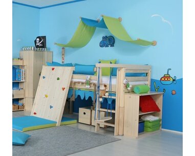 Zvýšené jednolůžko - postel DOMINO D905-TZ, masiv smrk - pohled č. 4