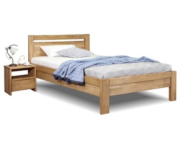 Zvýšená postel z masivu Klementin, 120x200,  masiv buk - pohled č. 1