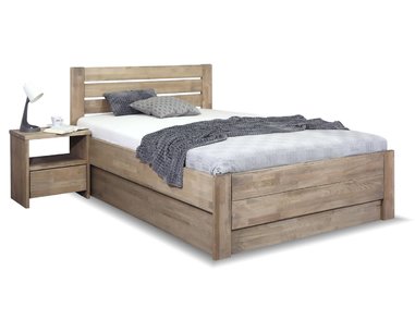 Postel s úložným prostorem Mistral, masiv buk, 140x200 - pohled č. 1