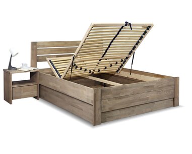 Postel s úložným prostorem Mistral, masiv buk, 140x200 - pohled č. 2