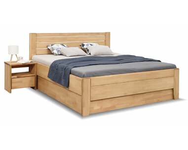 Postel dvoulůžko s úložným prostorem Esprit 200x200, masiv buk - pohled č. 1