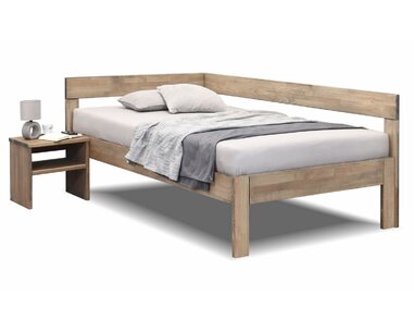 Rohová postel jednolůžko Tiffany 90x200, masiv buk, Pravá - pohled č. 1