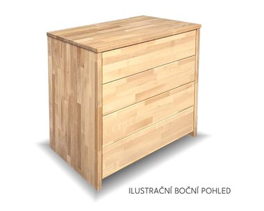 Komoda 3 zásuvková CONCEPTA 2, masiv buk - pohled č. 2