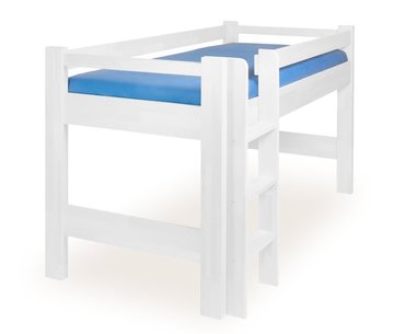Zvýšené jednolůžko - dětská zvýšená postel 90x200 LUCAS, masiv buk, bílá - pohled č. 1