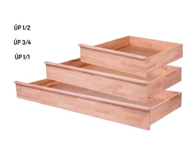Úložný prostor 1/2, masiv buk, 25 cm - pohled č. 2