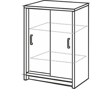 Komoda-prádelník s posuvnými dveřmi IA601A, lamino buk - pohled č. 2