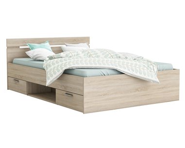 Multifunkční postel s úložným prostorem IA471726 140x200, lamino, dub kronberg - pohled č. 1