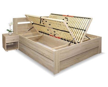 Manželská postel s úložným prostorem LADA, 180x220 - pohled č. 1