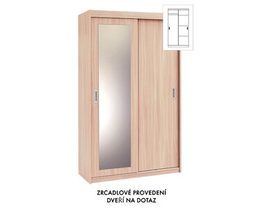 Kombinovaná skříň s posuvnými dveřmi EVITA 12, šířka 120 cm - pohled č. 3
