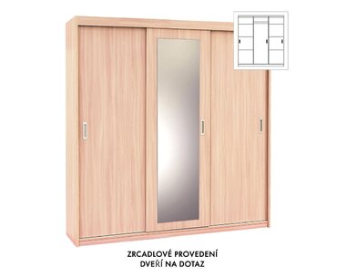Kombinovaná skříň s posuvnými dveřmi EVITA 20-2, šířka 200 cm - pohled č. 3
