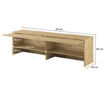Nádstavec LX-09 k sklápěcí posteli Monterasso 140x200, dub artisan - pohled č. 3