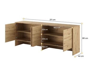 Nádstavec LX-10 k sklápěcí posteli Monterasso 120x200, dub artisan - pohled č. 3