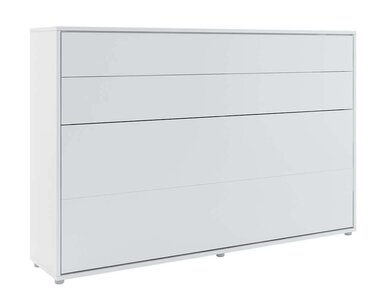 Široká sklápěcí postel ve skříni MONTERASSO, 120x200cm, bílý mat - pohled č. 2