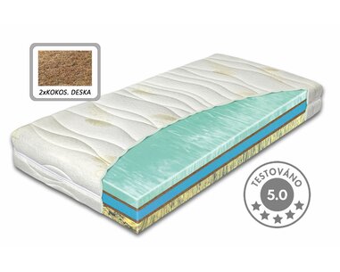 Tvrdší zdravotní matrace BIOTHERM XXL, 25cm, 160kg, 2x kokos, studená pěna - pohled č. 1