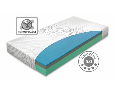 Středně tvrdá matrace CARBONIA s uhlíkovým vláknem, 20cm, 140kg - pohled č. 1