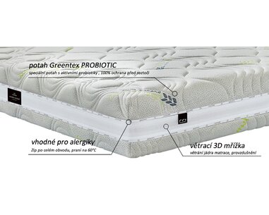 Středně tvrdá ortopedická matrace S-REMO T4,  20cm, 150kg, studená pěna - pohled č. 3